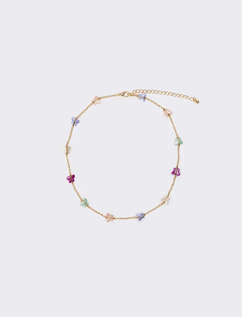 Collana donna con farfalle - Oro