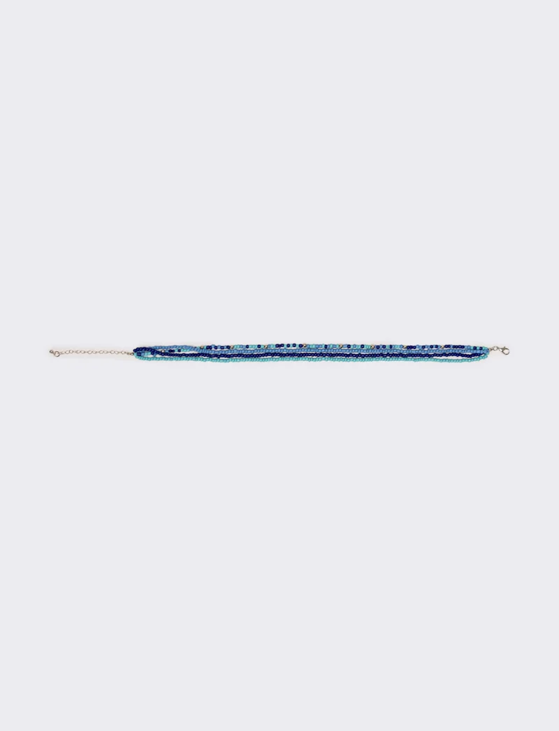 Collana donna 4 fili di conteria - Blu