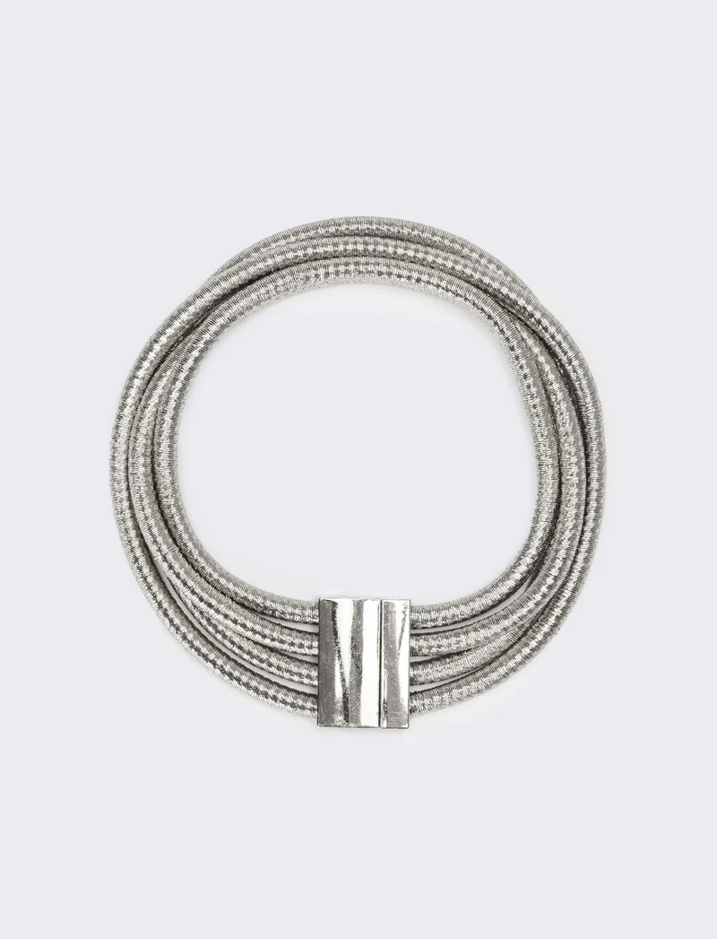 Collana donna 4 cordoni con chiusura metallo - Argento