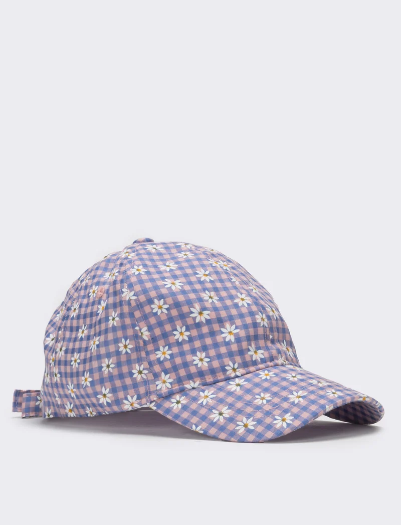 Cappello bambina baseball con margherite - Lilla