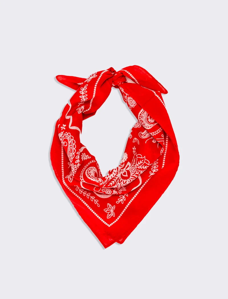 Foulard uomo 50x50cm 100% cotone bandana - Rosso