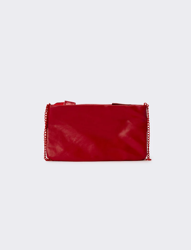 Portafogli donna con tracolla smaltata - Rosso