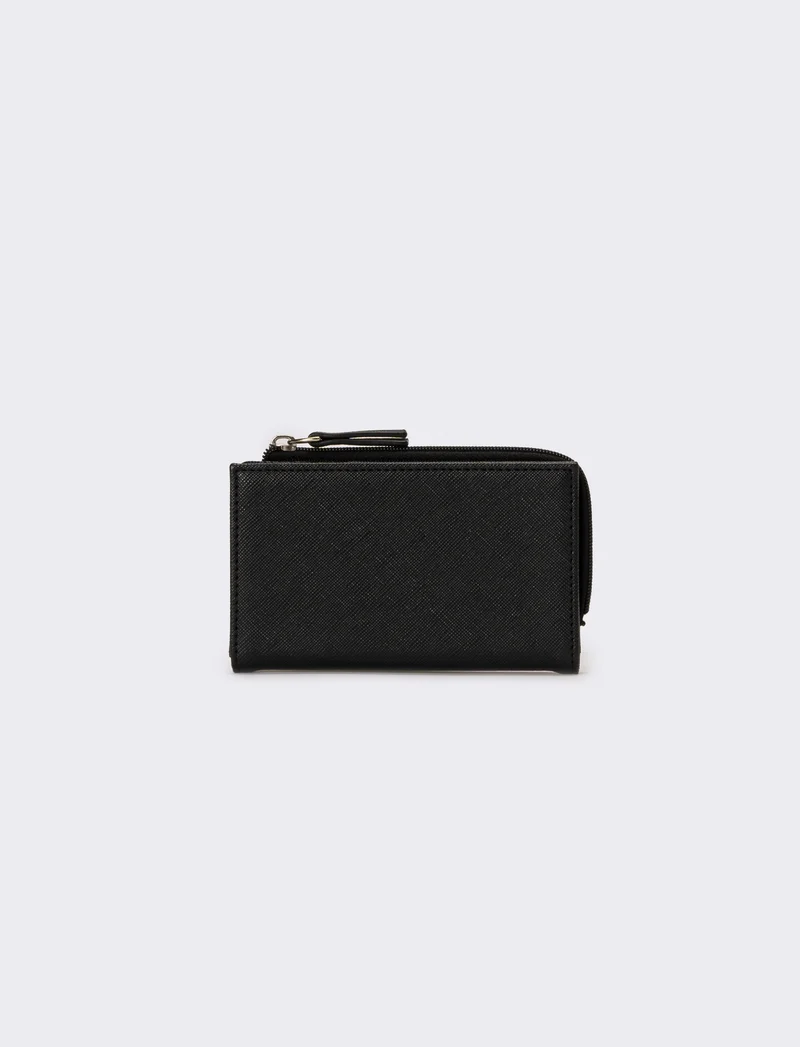 Portafogli uomo con zip portacarte - Nero