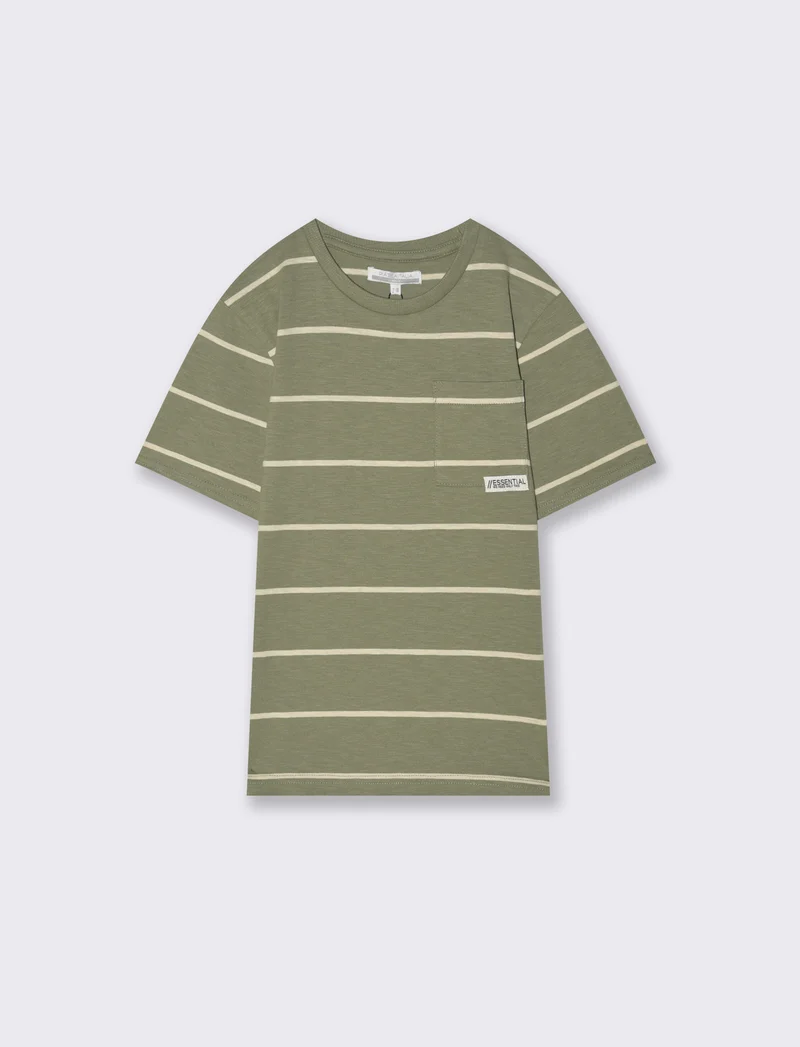 T-shirt rigato verde da bambino - Verde