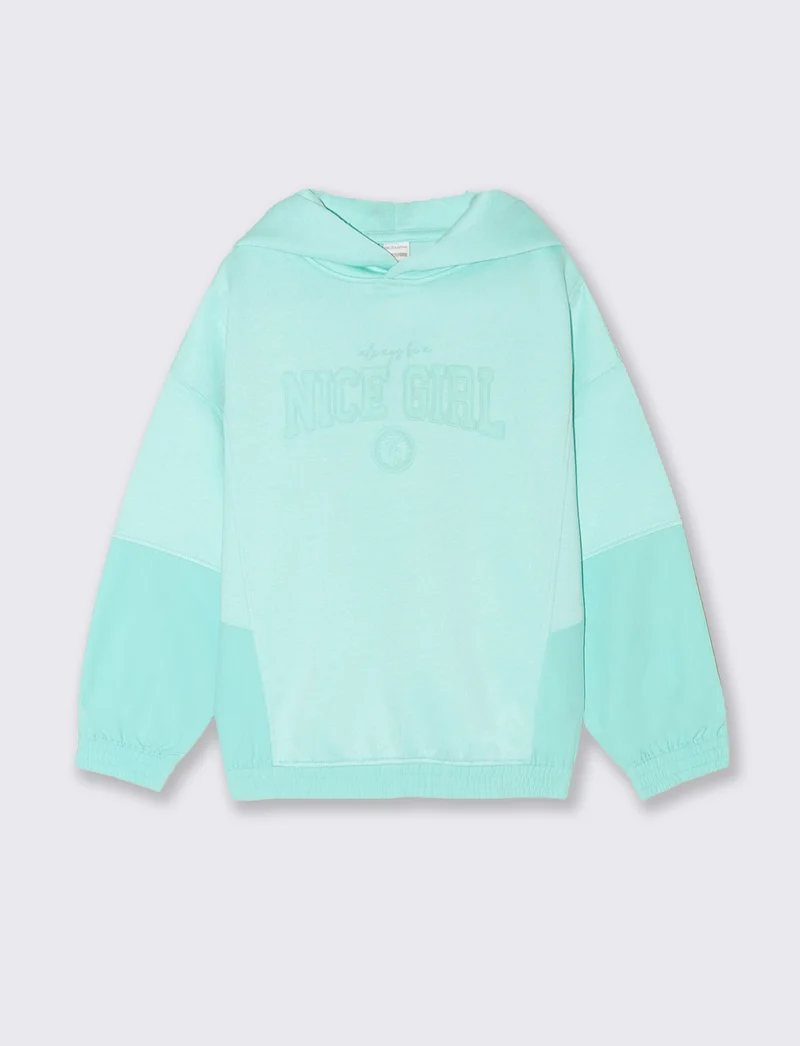 Felpa da bambina sportiva - Verde acqua