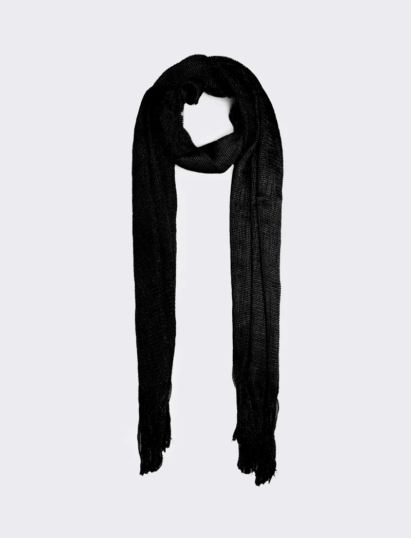 Foulard a rete con lurex 45 x 180 cm donna - Nero