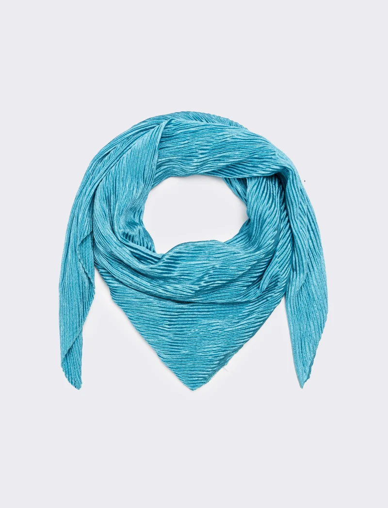 Foulard donna unito quadrato - Turchese