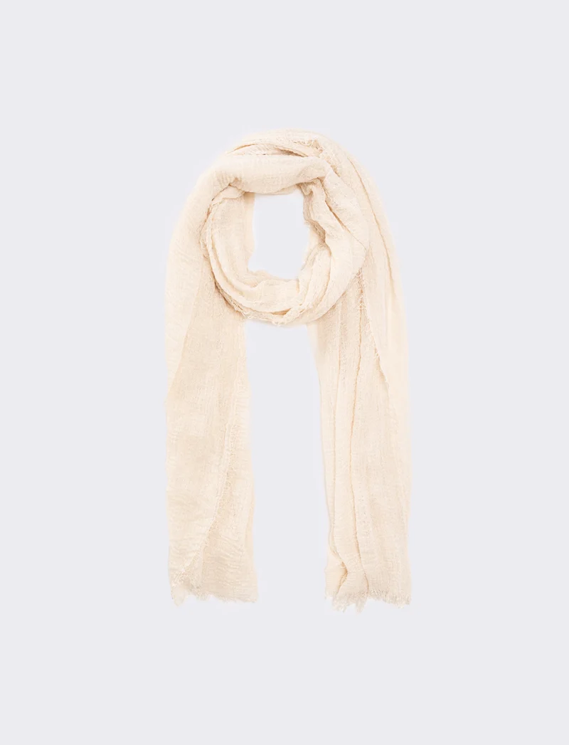 Foulard unito uomo garzato - Beige
