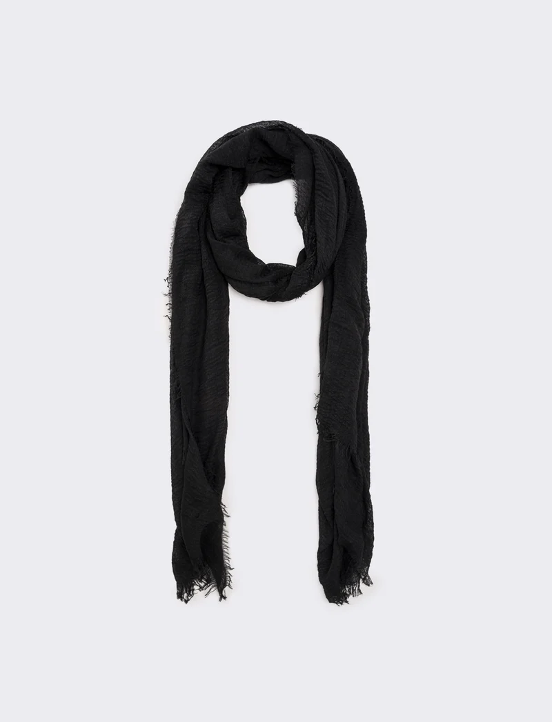 Foulard unito uomo garzato - Nero