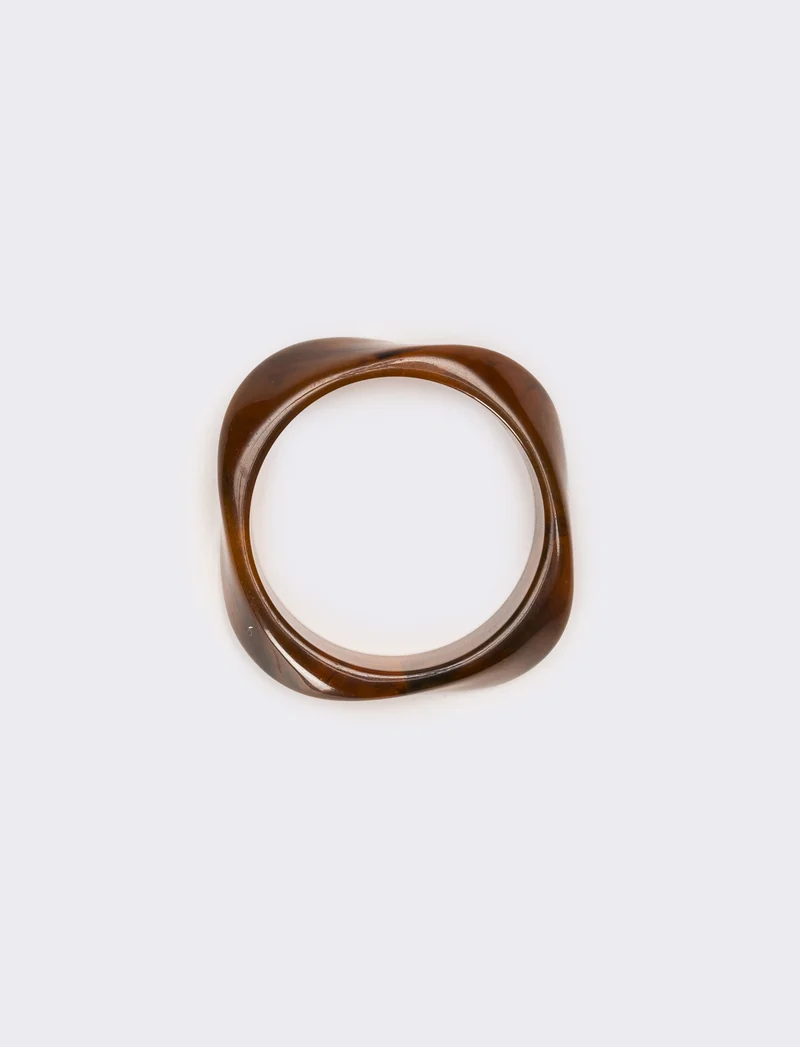 Bracciale donna rigido effetto resina - Marrone