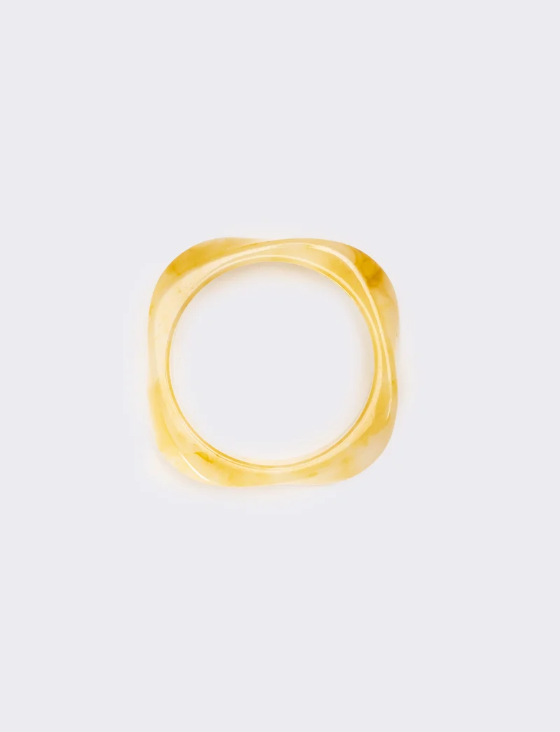 Bracciale donna rigido effetto resina - Bianco sporco