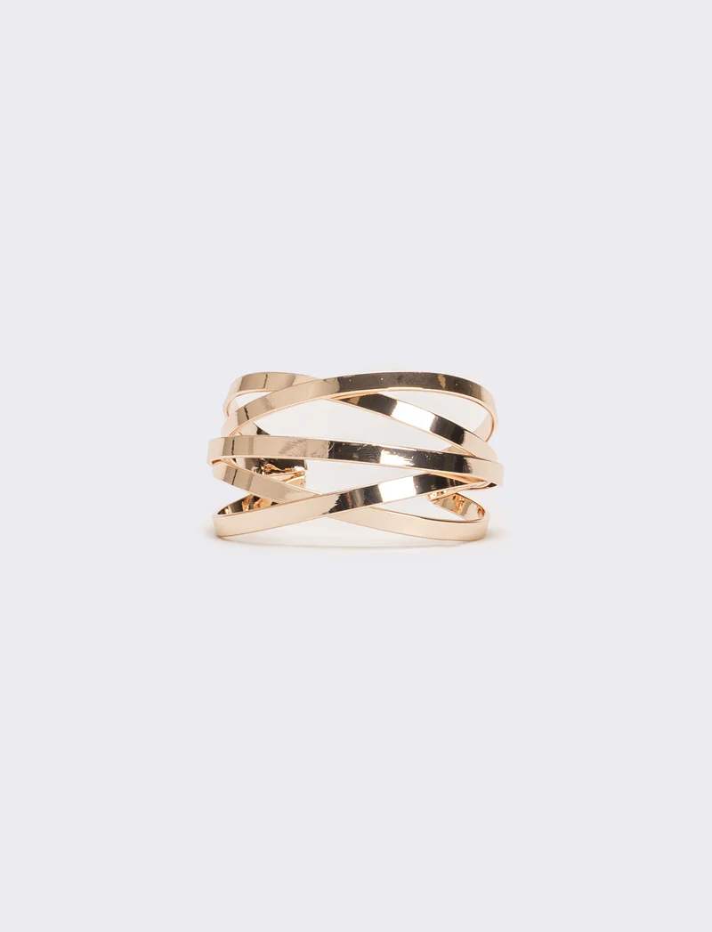 Bracciale donna 5 fili rigido aperto - Rosa