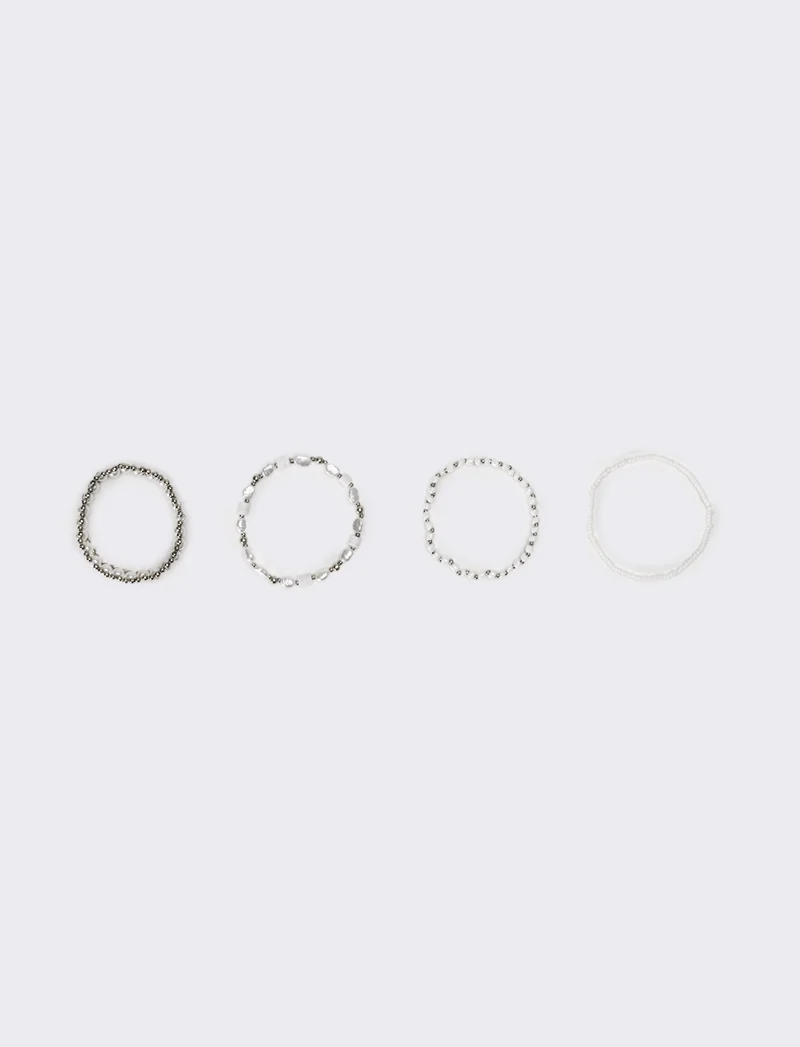 Bracciale donna 4 fili elastici - Argento