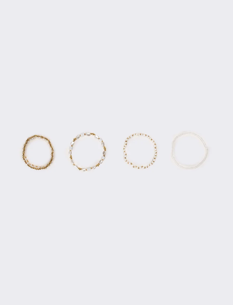 Bracciale donna 4 fili elastici - Oro