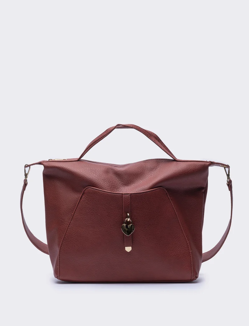 Shopper donna con catenaccio a cuore - Arancio