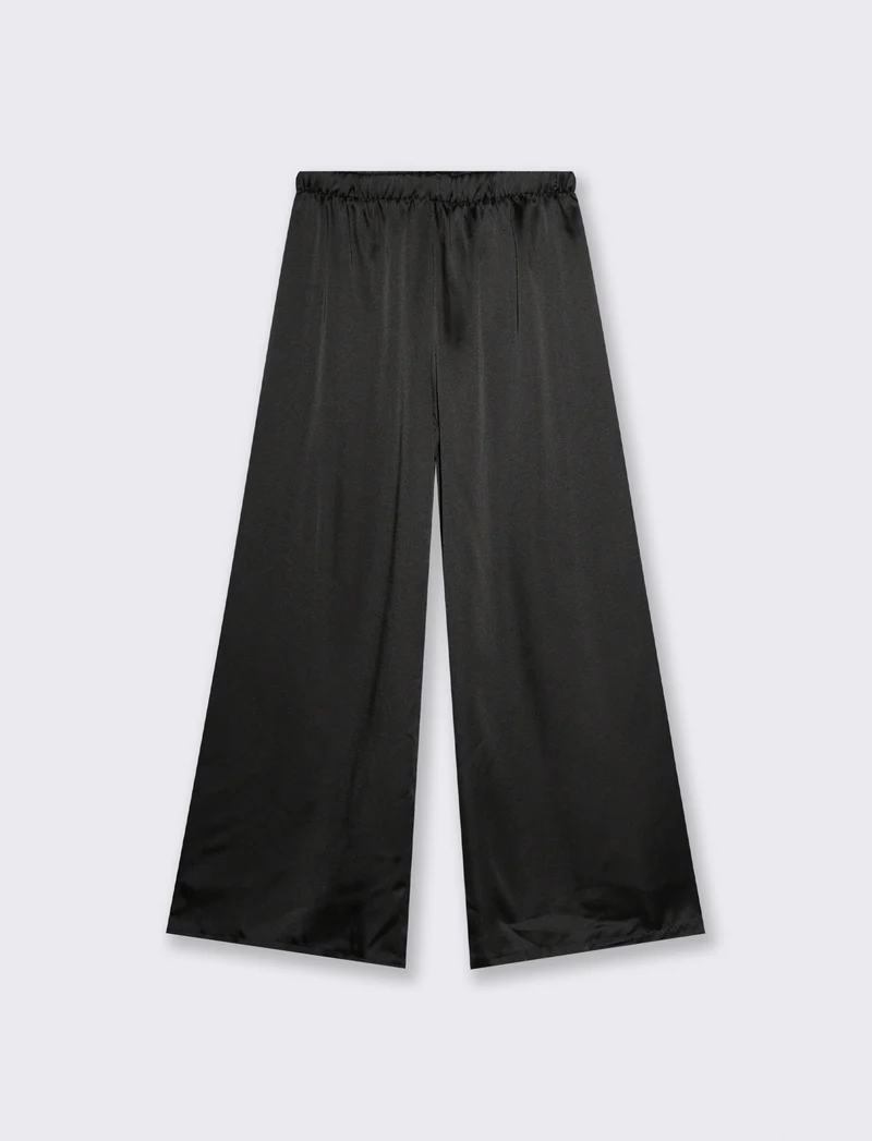 PANTALONE IN SATIN - Nero