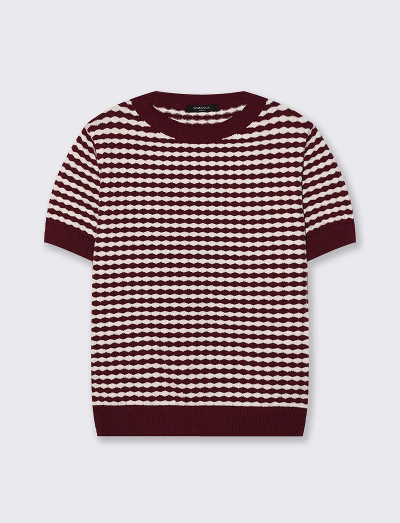 t-shirt in maglia - Bordeaux