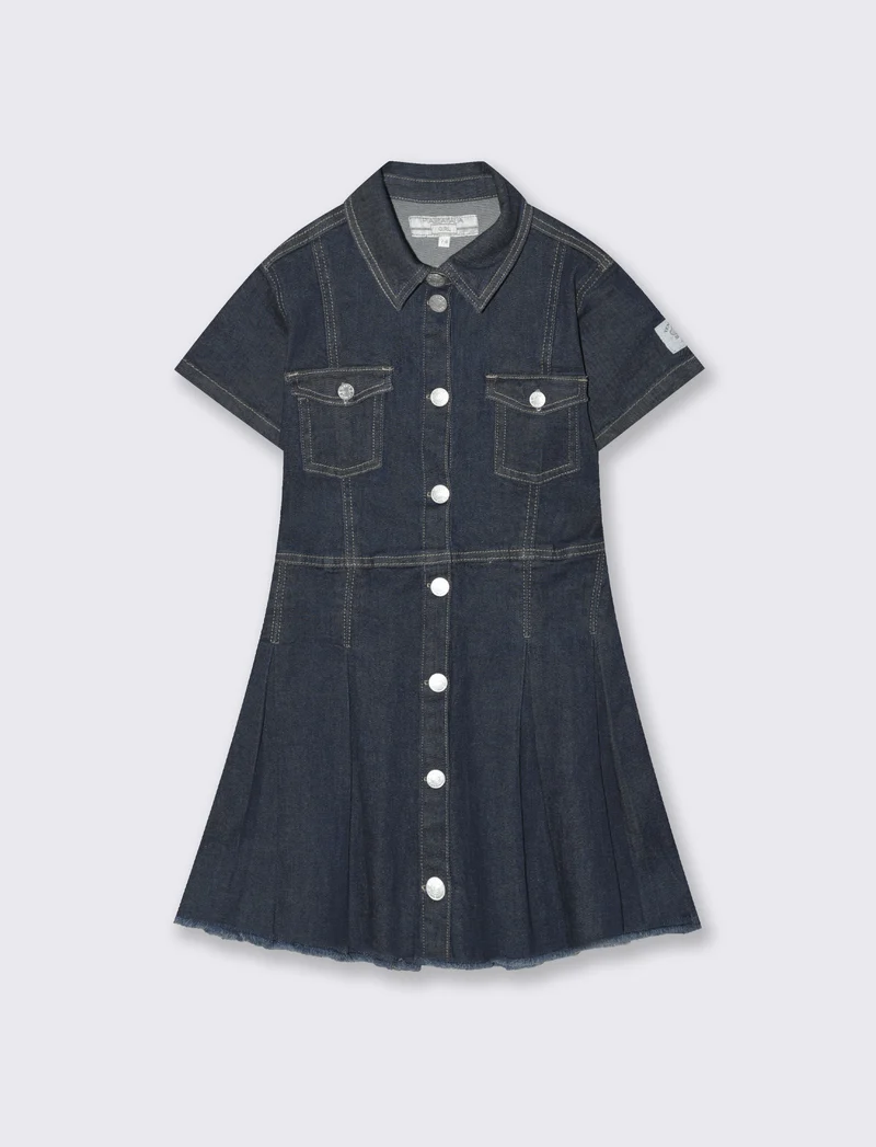 Abito in denim elastico per bambina - Denim