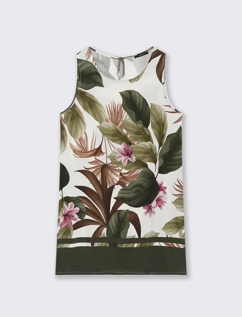 Vestito in viscosa stampato - Verde