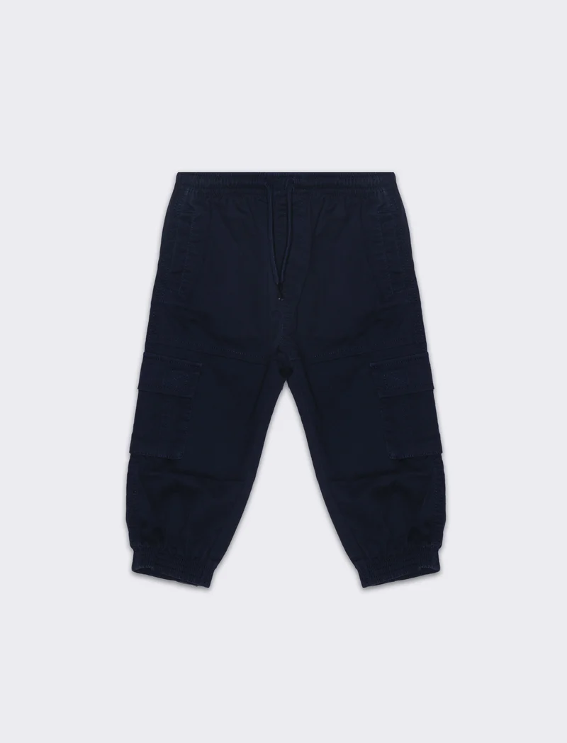 Pantalone in cotone elastico da neonato - Blu