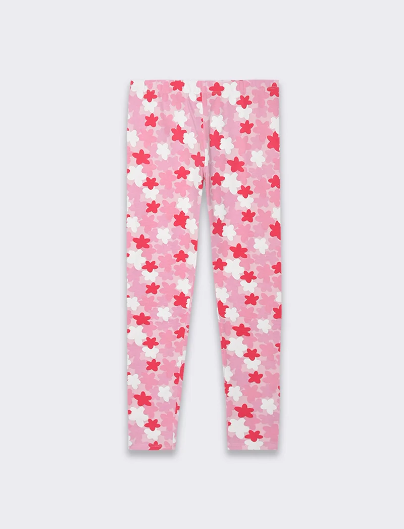 Leggings con stampa all over da bambina - Fuxia