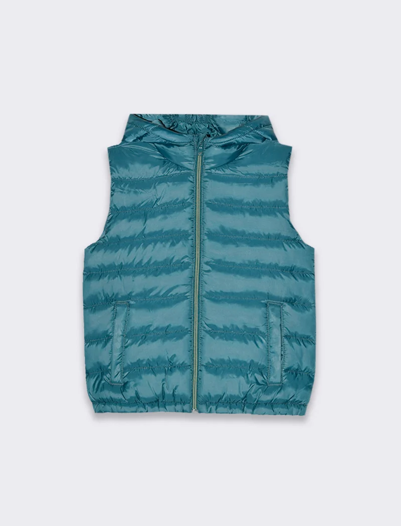 Gilet trapuntato leggero da bambino - Verde Ottanio