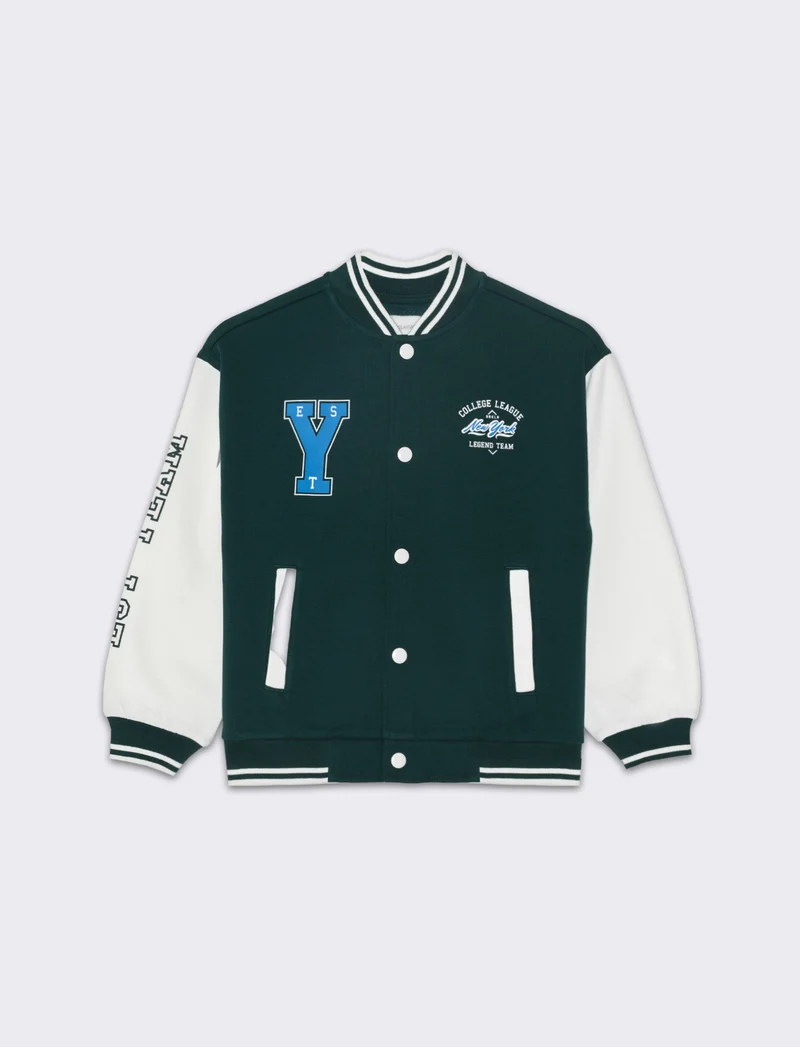 Felpa college da bambino - Verde
