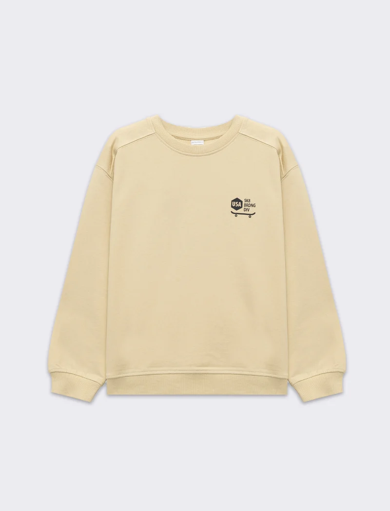 Felpa girocollo da bambino - Beige