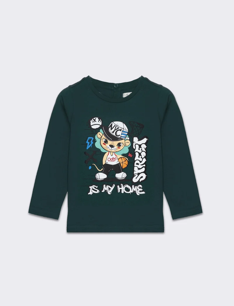 Maglia con stampa colorata da neonato - Verde