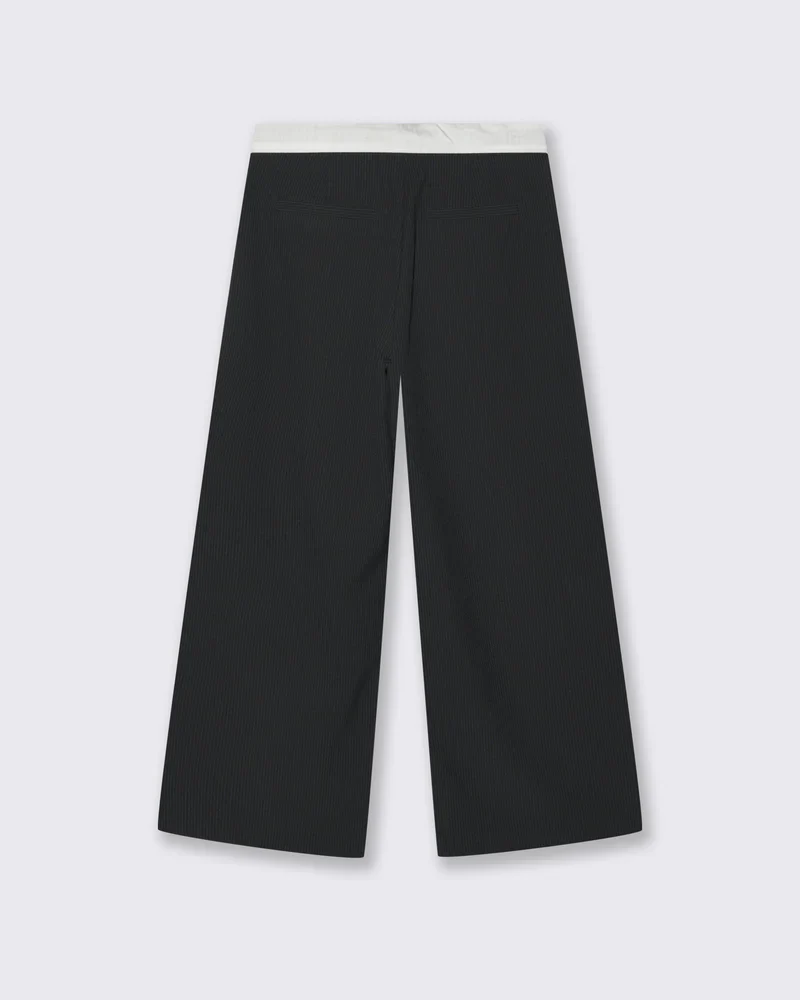Pantalone gamba larga effetto gessato - Righe