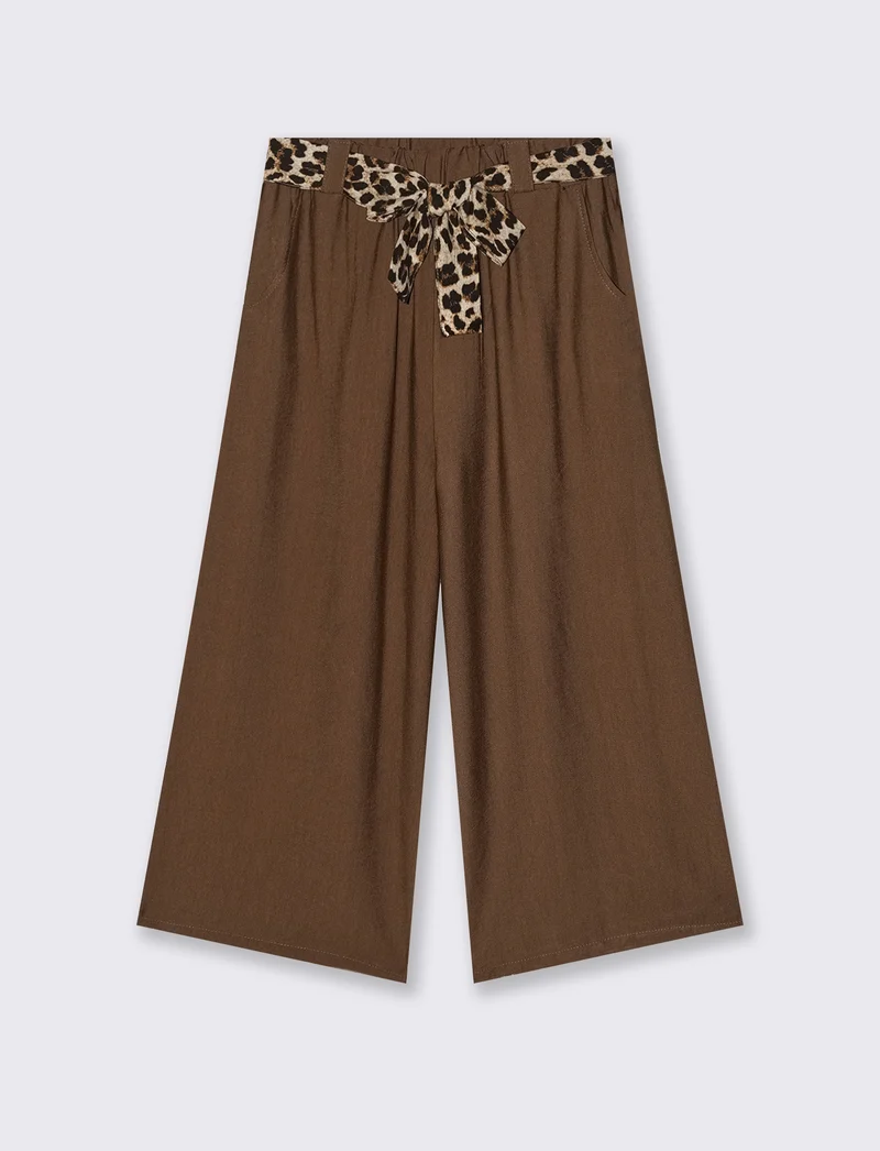Pantalone largo con cintura stampata - Moro