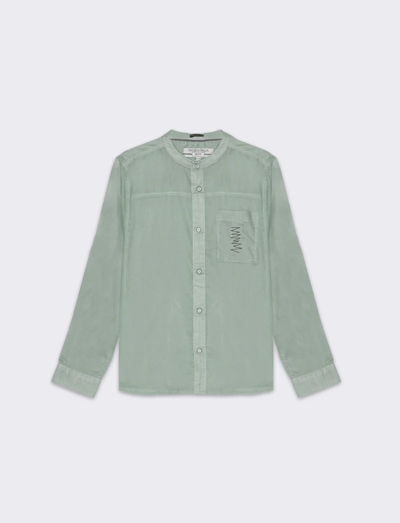 Camicia con taschino da bambino - Verde salvia