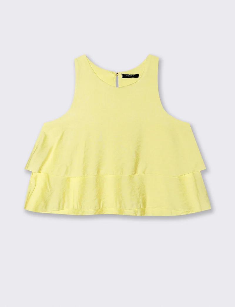 Top con balza al fondo - Giallo