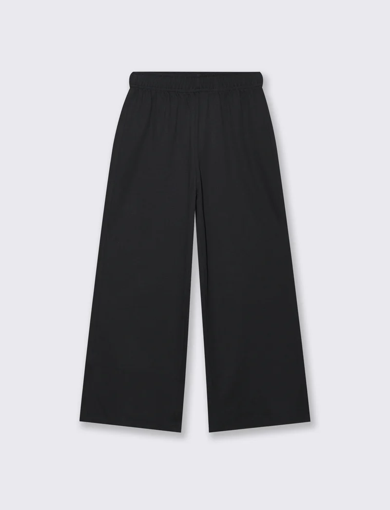 Pantalone elastico gamba larga bambina - Nero