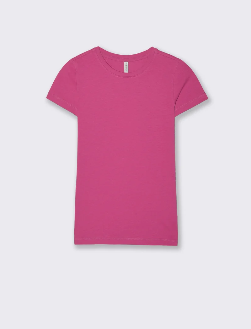 T-Shirt Basica Manica Corta Skinny - Fuxia azalea