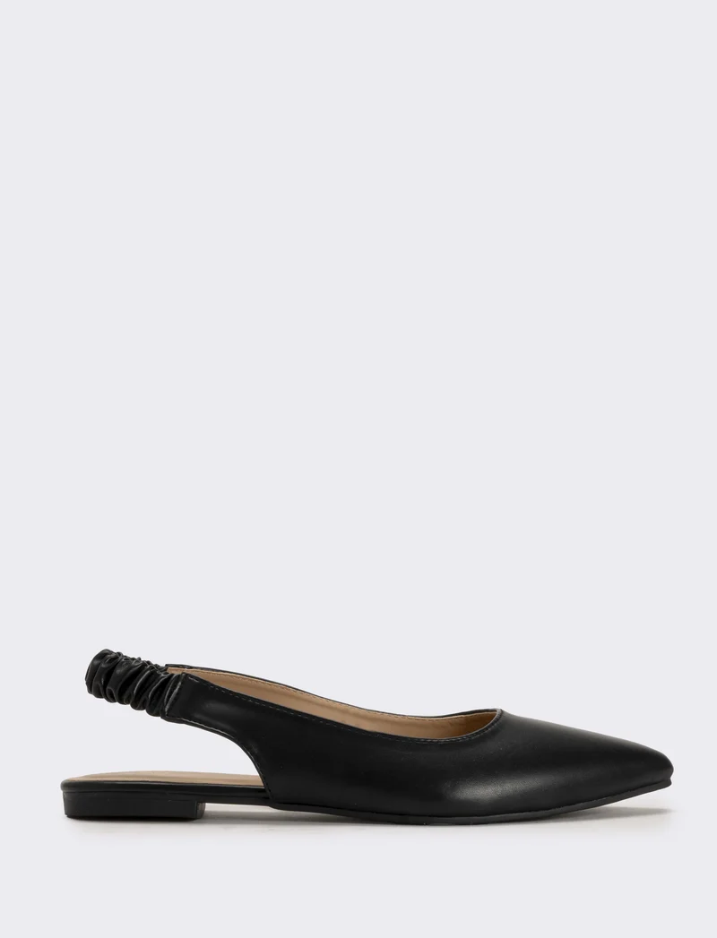 Slingback in poliuretano colorato - Nero