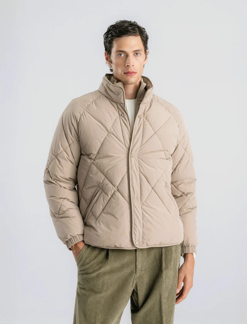 GIUBBOTTO IMBOTTITO FINTO DOPPIO CAPO - Beige