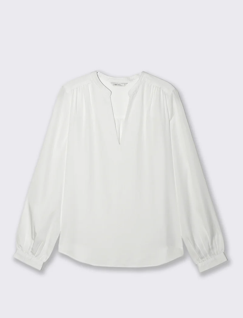 Casacca Manica Lunga con Colletto V - Bianco