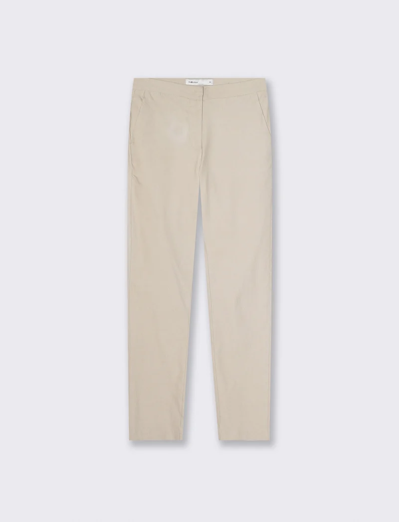 Pantalone Bengalin Skinny Vita Regolare - Beige corda