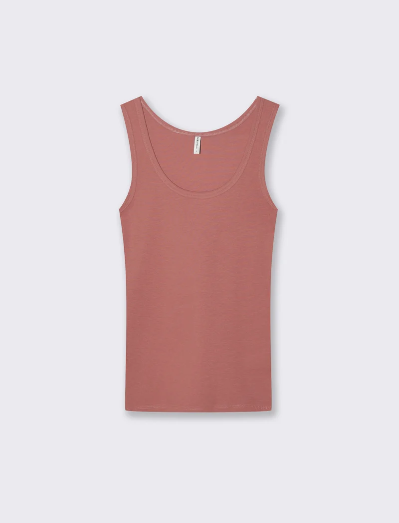 Canottiera Basica Scollo Madonna Skinny - Rosso mattone