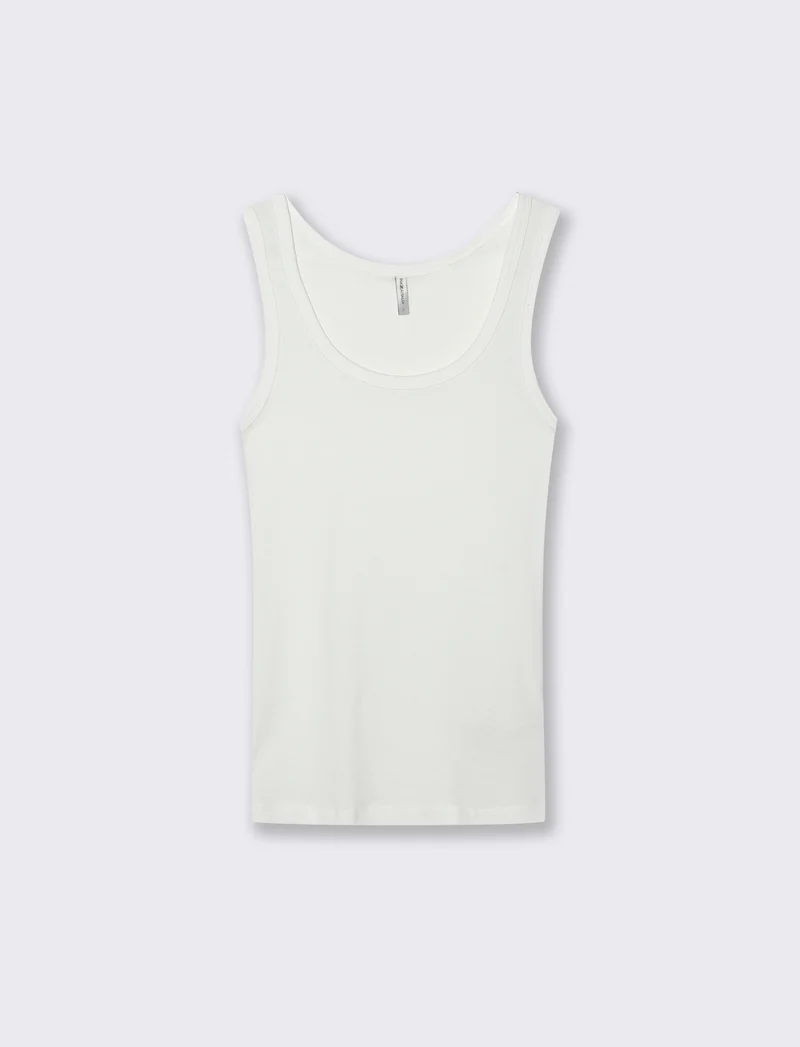 Canottiera Basica Scollo Madonna Skinny - Bianco