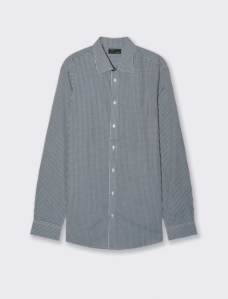 Camicia Regular Fit Easy Iron Unita e Fantasia - navy