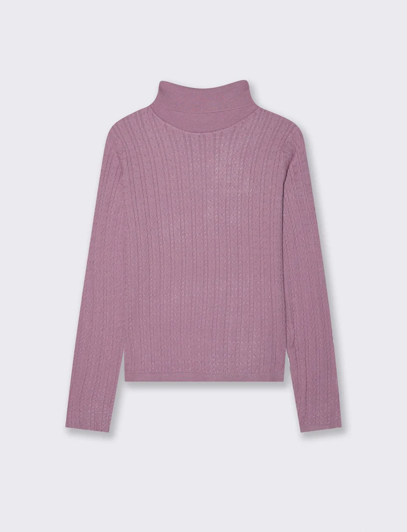 PULLOVER A TRECCE - Viola malva