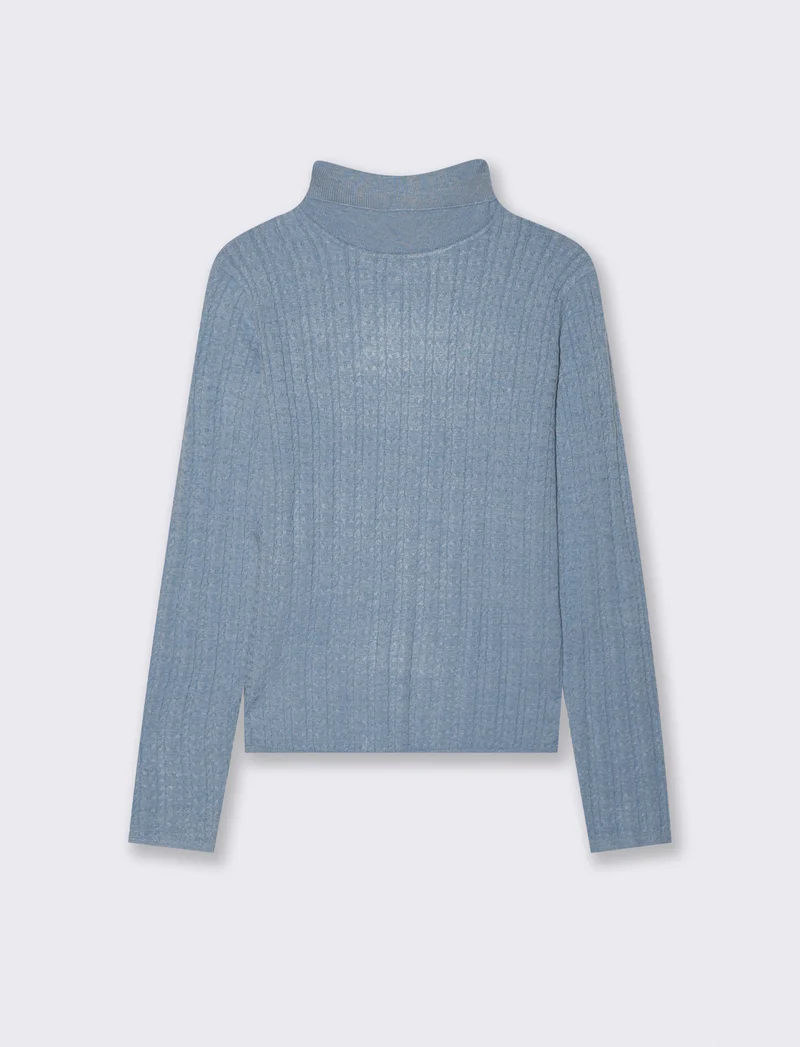 PULLOVER A TRECCE - Denim