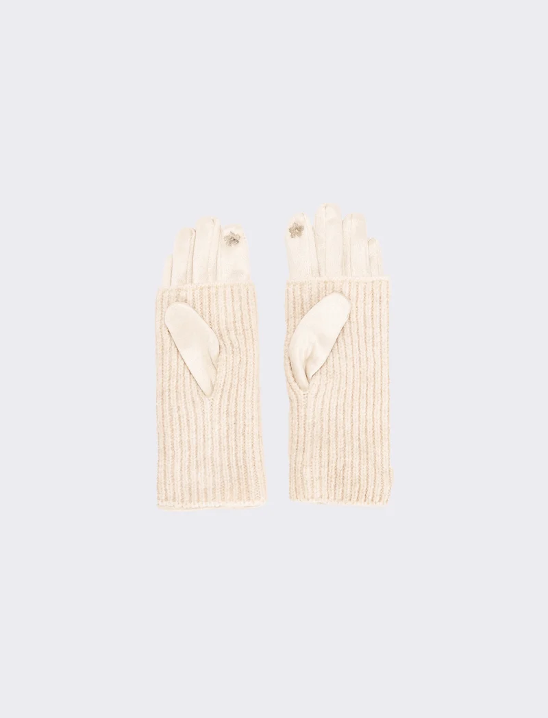 Guanto in pvc con manicotto donna - Beige