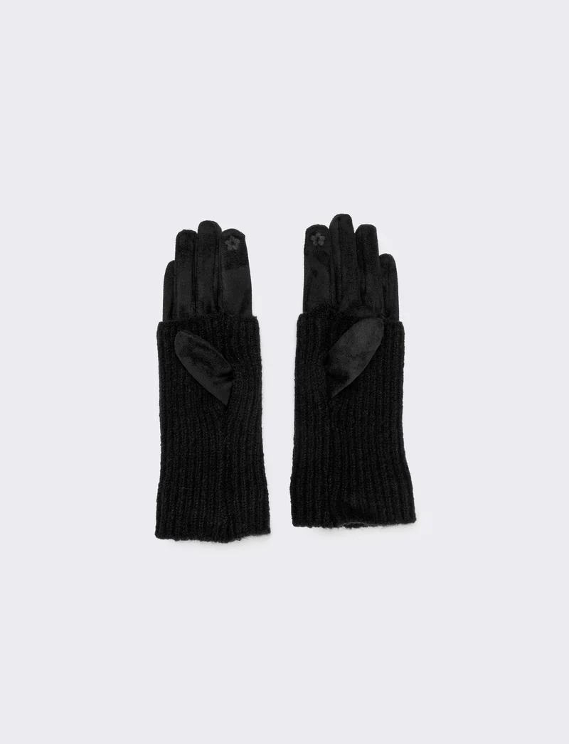 Guanto in pvc con manicotto donna - Nero