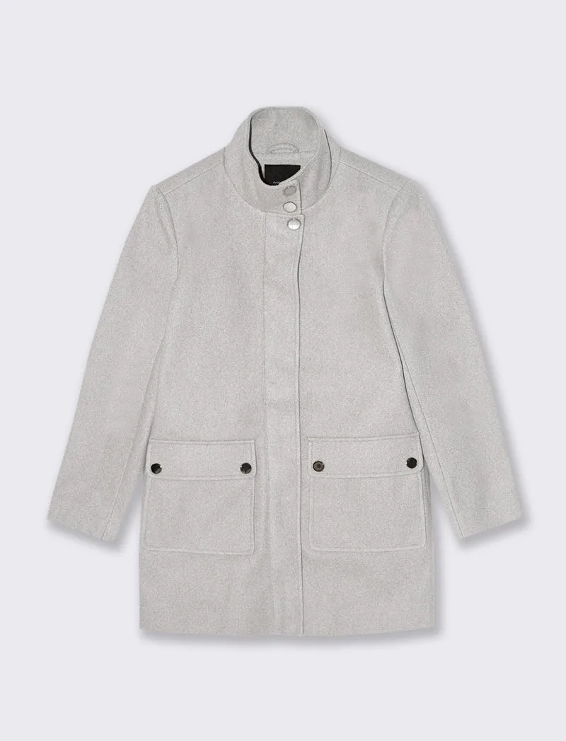 CAPPOTTO COLLO ALTO - Bianco gesso