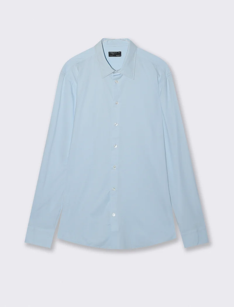 CAMICIA OPERATA FORMAL FIT - Celeste