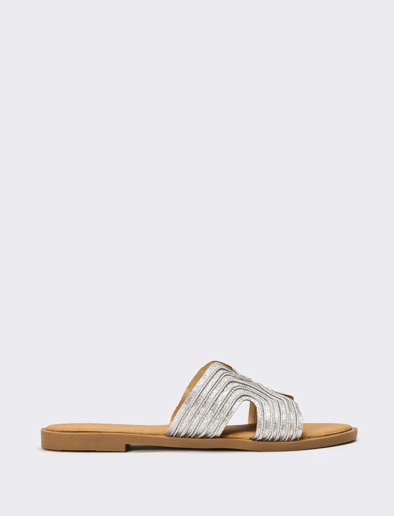 Mule laminata da donna - Argento