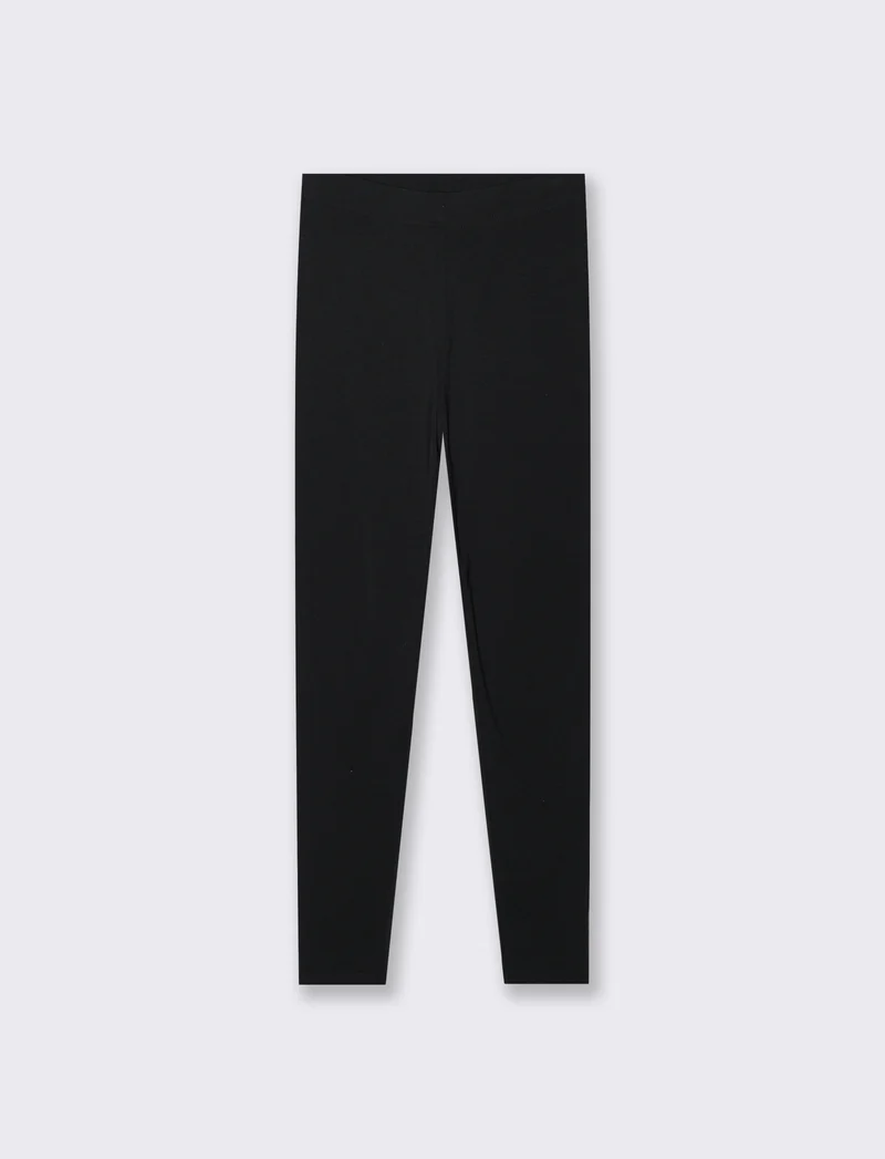 Leggings Basici Skinny con Elastico Vita - Nero